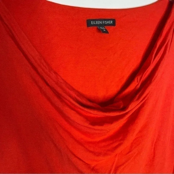 Eileen Fisher Viscose Jersey Stretch Cowl Neck Knee Length Firefly Dress Size M - Picture 4 of 8